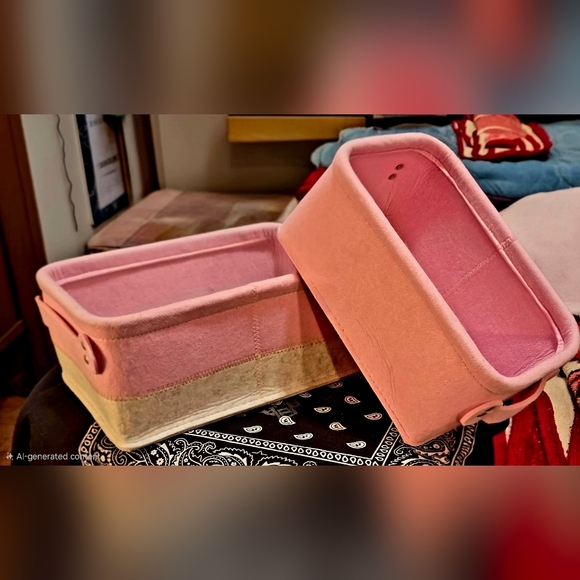 Pink Storage Bins - Picture 2 of 11